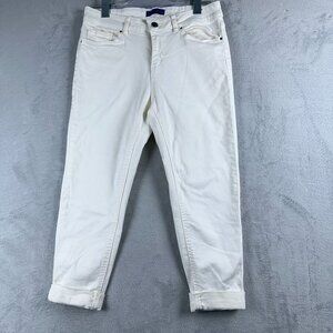 Simply Styled Boyfriend Ankle Jeans Roll Cuffed Hem Womens White Size 8